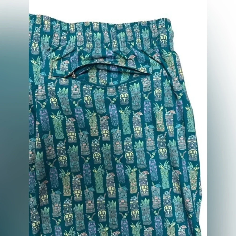 Caribbean 4XB Swim Trunks Green 3 Pockets Boxer Brief Liner Quick Dry Cocktails